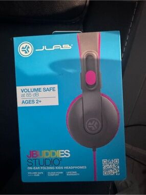 JLab JBuddies Studio Kids Over-Ear Headphones - Gray & Pink